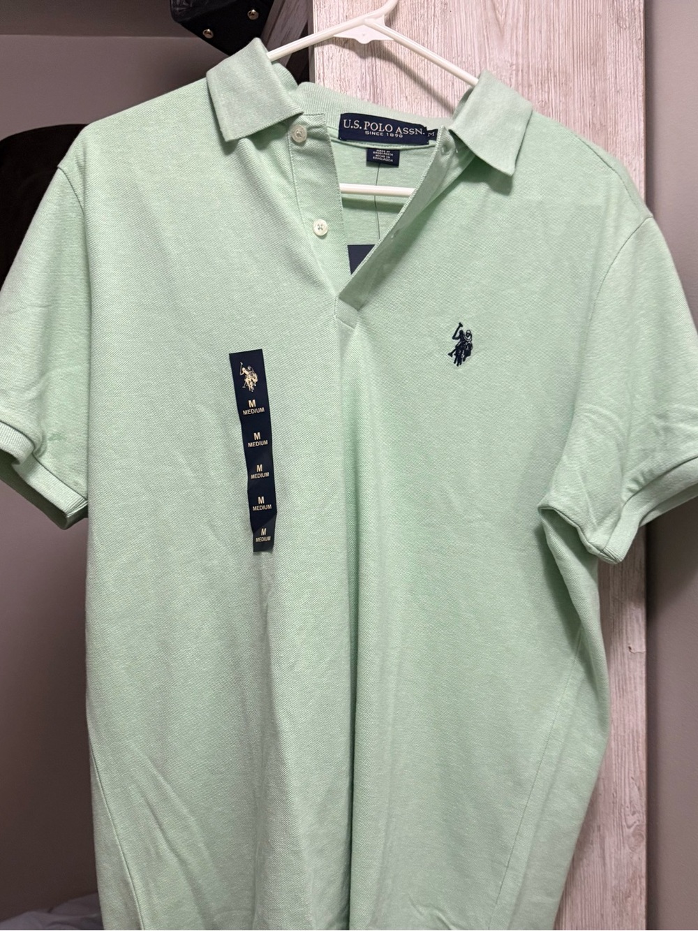 U.S. Polo Assn. Mint Green Short Sleeve Polo with Navy Logo